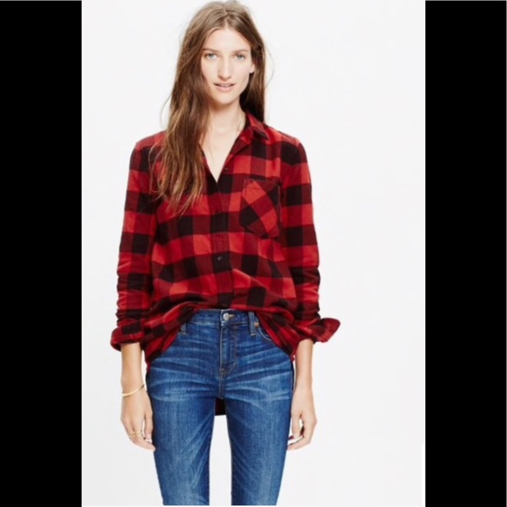 Madewell Flannel Exboyfriend Shirt Buffalo Check - Picture 1 of 2